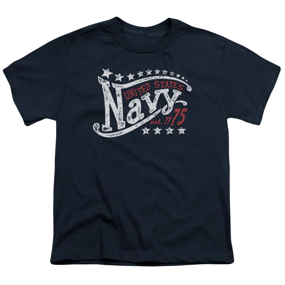 Navy Stars Youth 18/1 100% Cotton Short-Sleeve T-Shirt