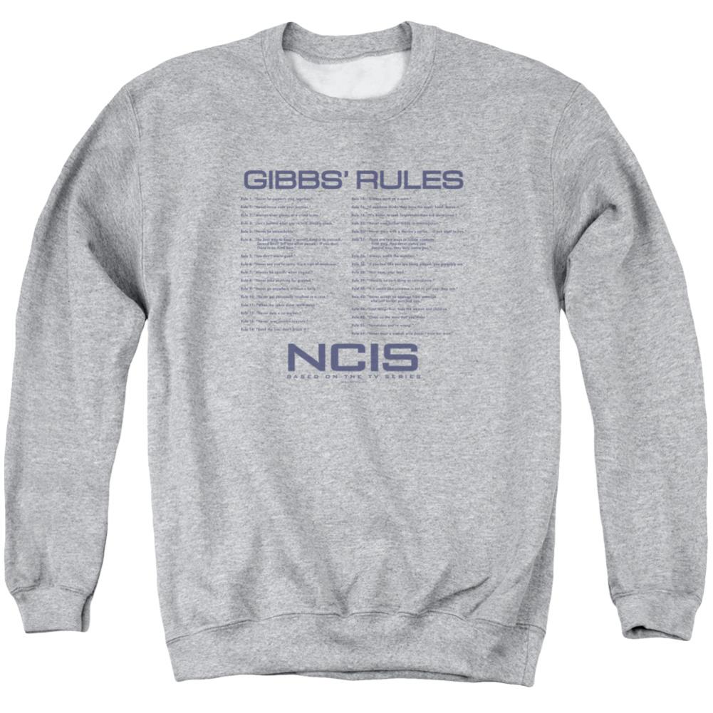 NCIS Gibbs Rules Men's Crewneck 50 50 Poly Long-Sleeve T-Shirt