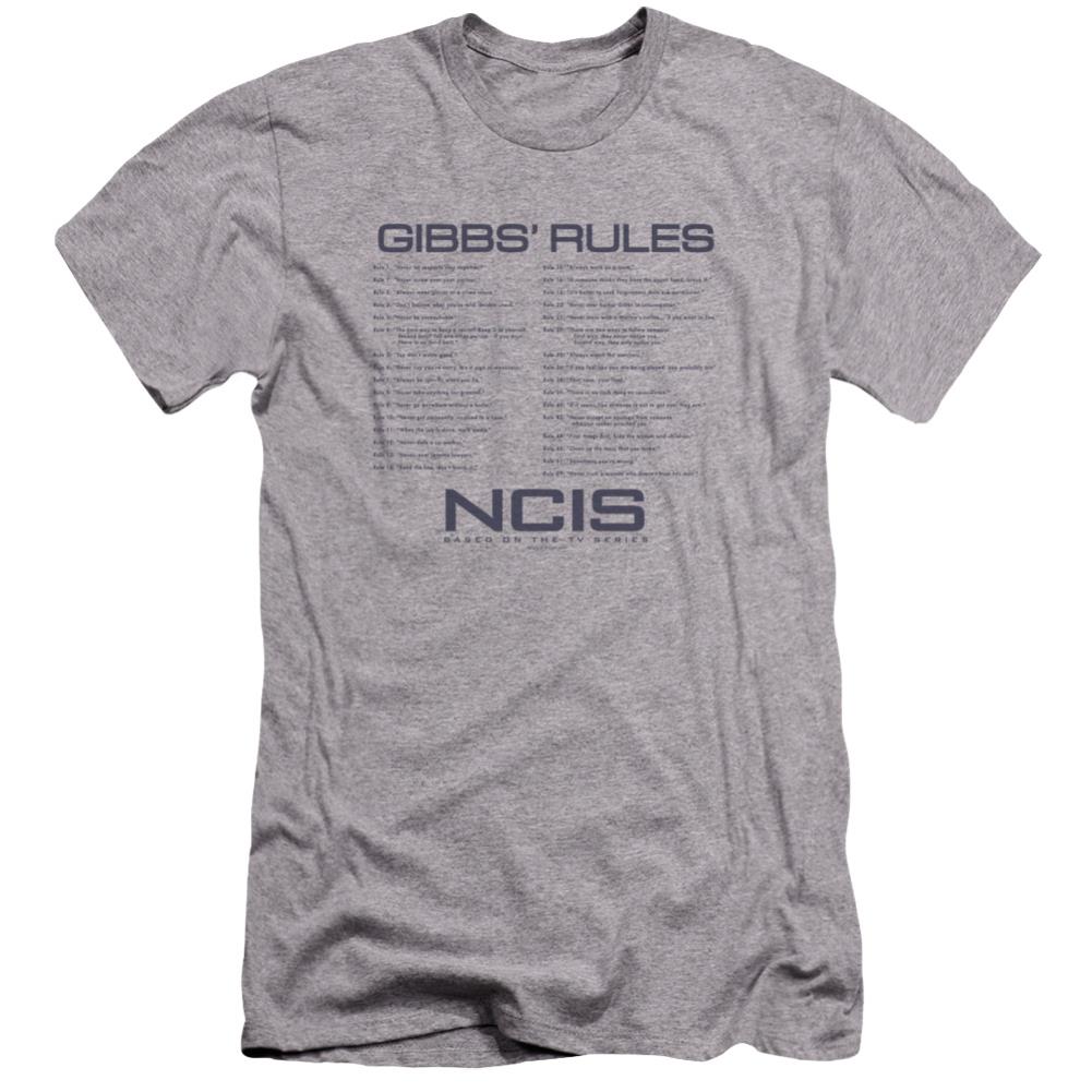 NCIS Gibbs Rules Men's Ultra-Soft 30/1 Cotton Slim Short-Sleeve T-Shirt