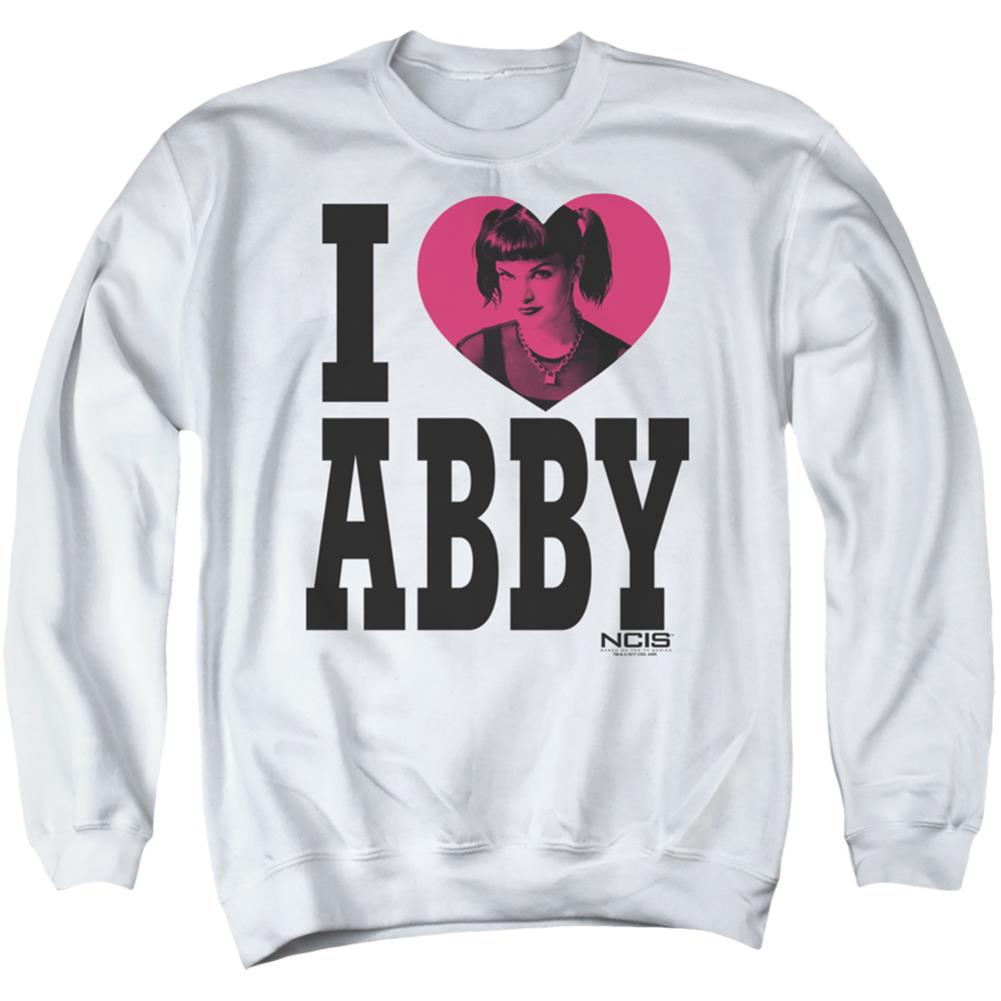 NCIS I Heart Abby Men's Crewneck 50 50 Poly Long-Sleeve T-Shirt