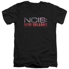 NCIS: New Orleans Neon Sign Men's 30/1 Cotton Slim V-Neck T-Shirt