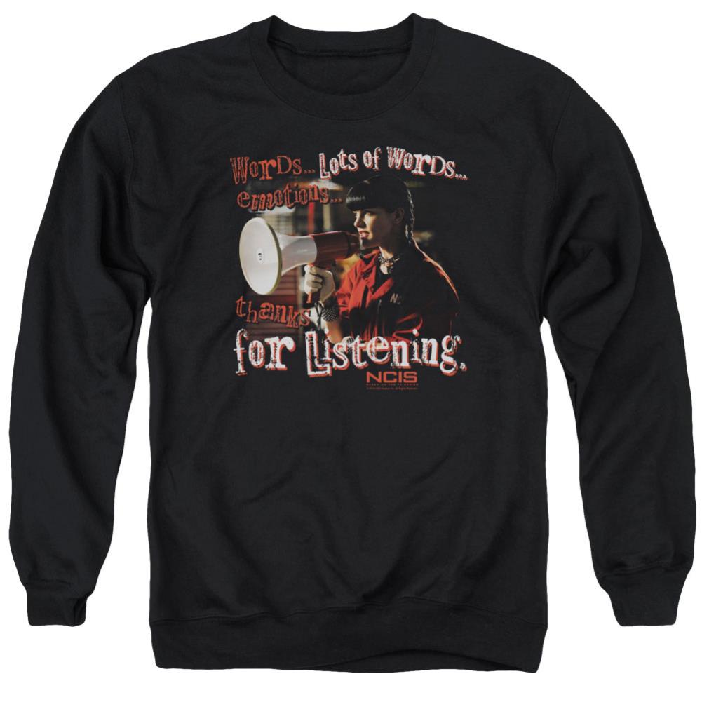 NCIS Thanks For Listening Men's Crewneck 50 50 Poly Long-Sleeve T-Shirt