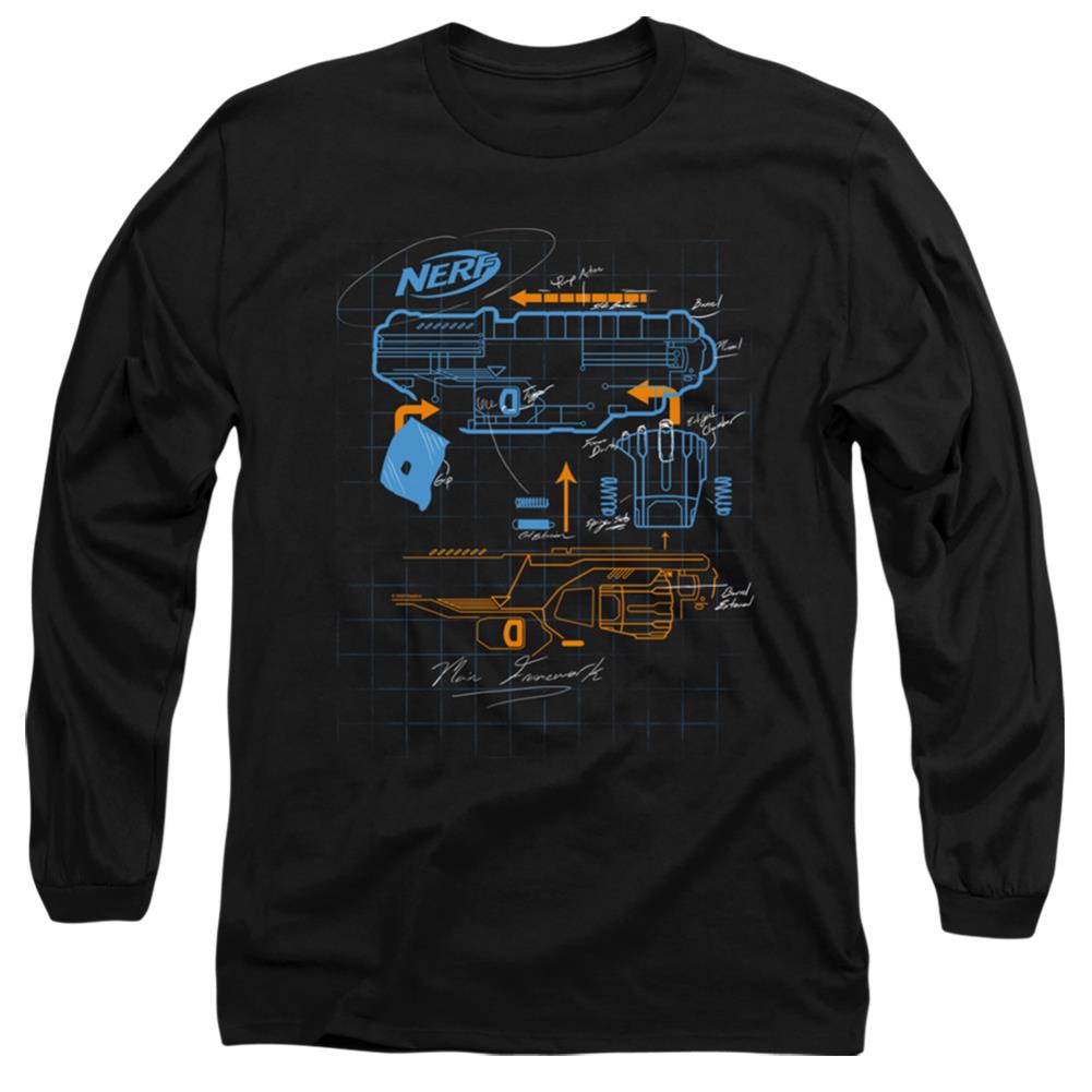 Nerf Deconstructed Nerf Gun Men's 18/1 Cotton Long-Sleeve T-Shirt