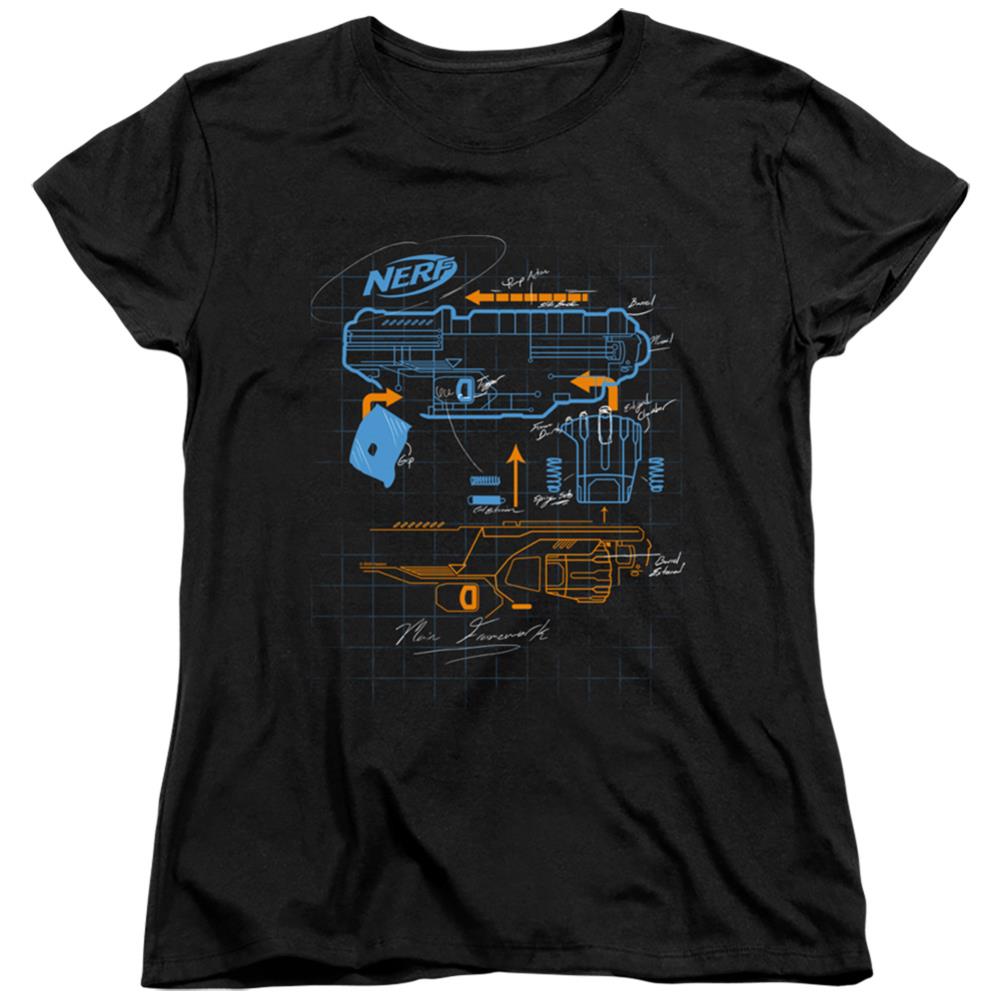 Nerf Deconstructed Nerf Gun Women's 18/1 Cotton Short-Sleeve T-Shirt