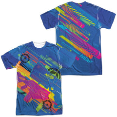 Nerf Neon Collage (Front/Back Print) Men's Regular Fit Polyester Short-Sleeve T-Shirt