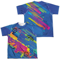 Nerf Neon Collage (Front/Back Print) Youth Regular Fit Poly Short-Sleeve T-Shirt