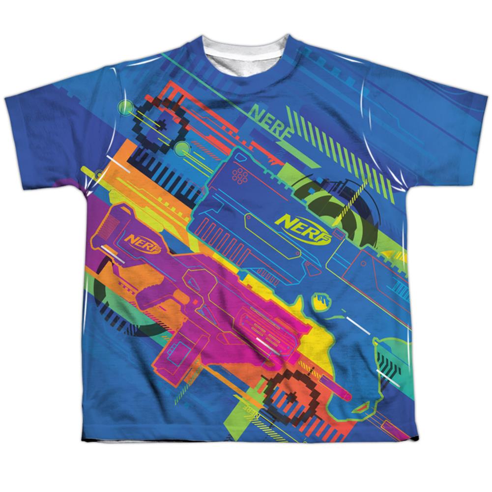 Nerf Neon Collage Youth Regular Fit Poly Short-Sleeve T-Shirt