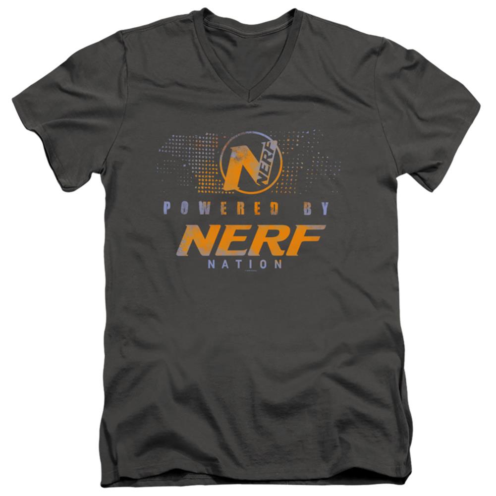Nerf Powered By Nerf Nation Men's 30/1 Cotton Slim V-Neck T-Shirt