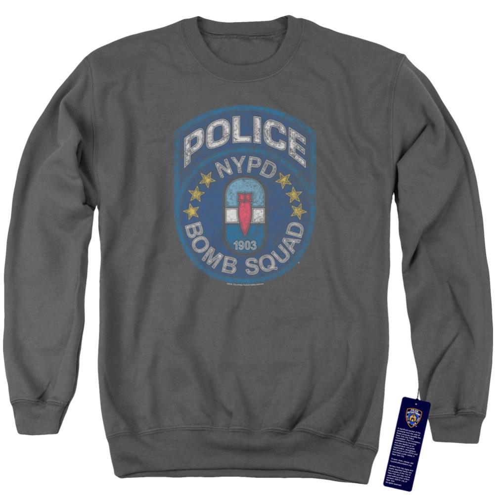 New York City Bomb Squad Men's Crewneck 50 50 Poly Long-Sleeve T-Shirt