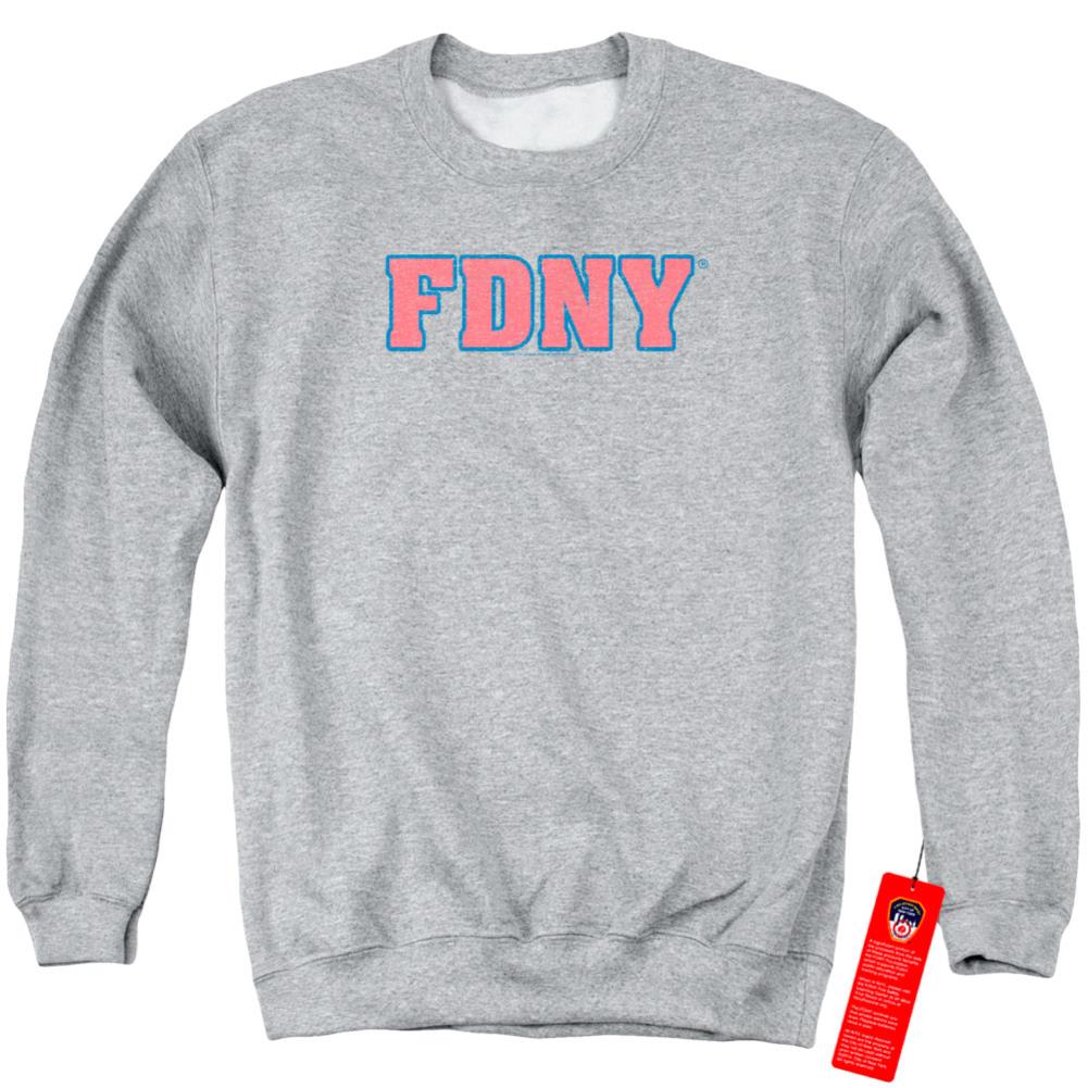New York City FDNY Men's Crewneck 50 50 Poly Long-Sleeve T-Shirt