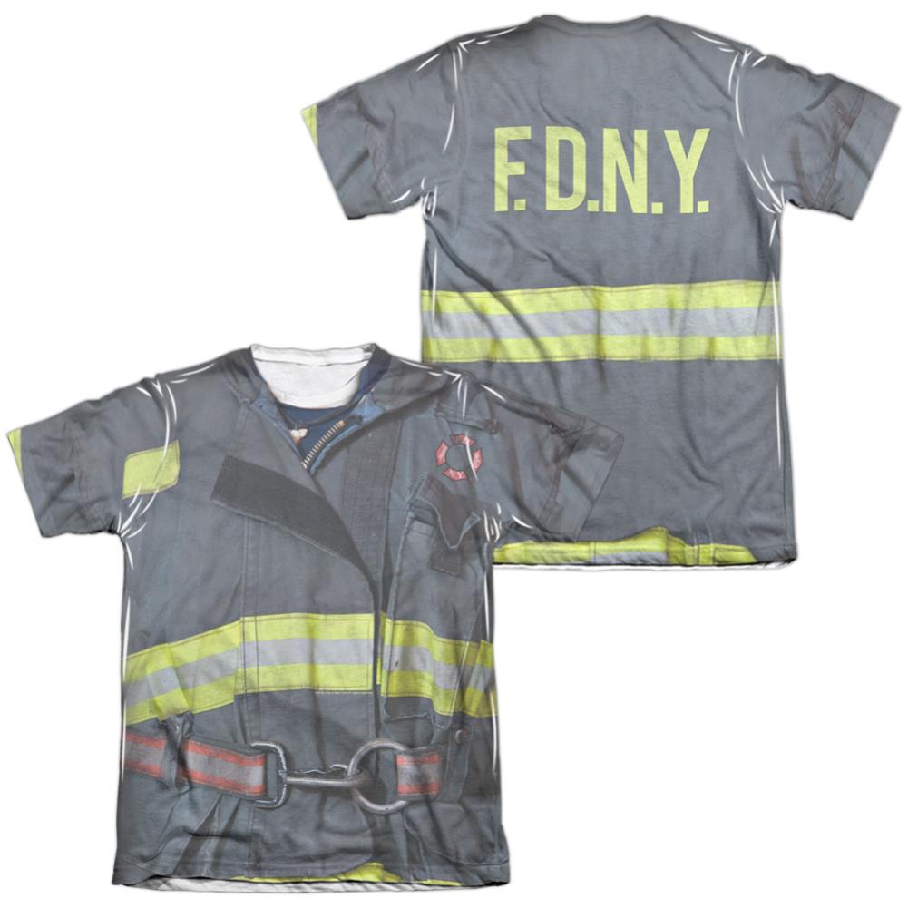New York City FDNY Uniform (Front/Back Print) Men's Regular Fit Poly Cotton Short-Sleeve T-Shirt