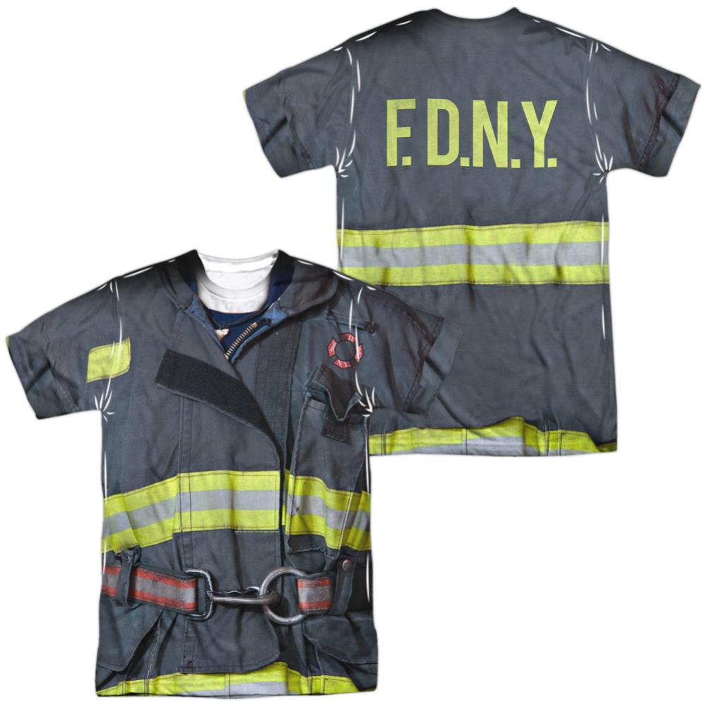 New York City FDNY Uniform (Front/Back Print) Men's Regular Fit Polyester Short-Sleeve T-Shirt