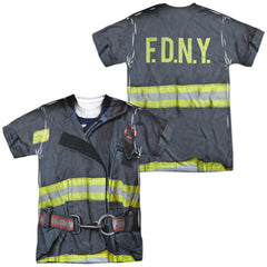 New York City FDNY Uniform (Front/Back Print) Men's Regular Fit Polyester Short-Sleeve T-Shirt