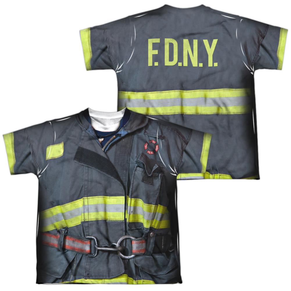 New York City FDNY Uniform (Front/Back Print) Youth Regular Fit Poly Short-Sleeve T-Shirt
