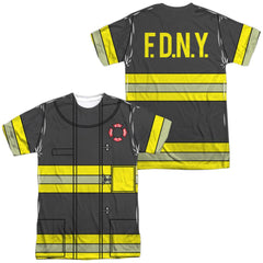 New York City Firefighter Uniform (Front/Back Print) Men's Regular Fit Polyester Short-Sleeve T-Shirt