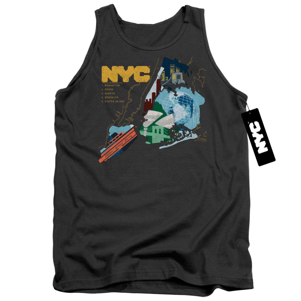 New York City Five Boroughs Men's 18/1 Cotton Tank Top