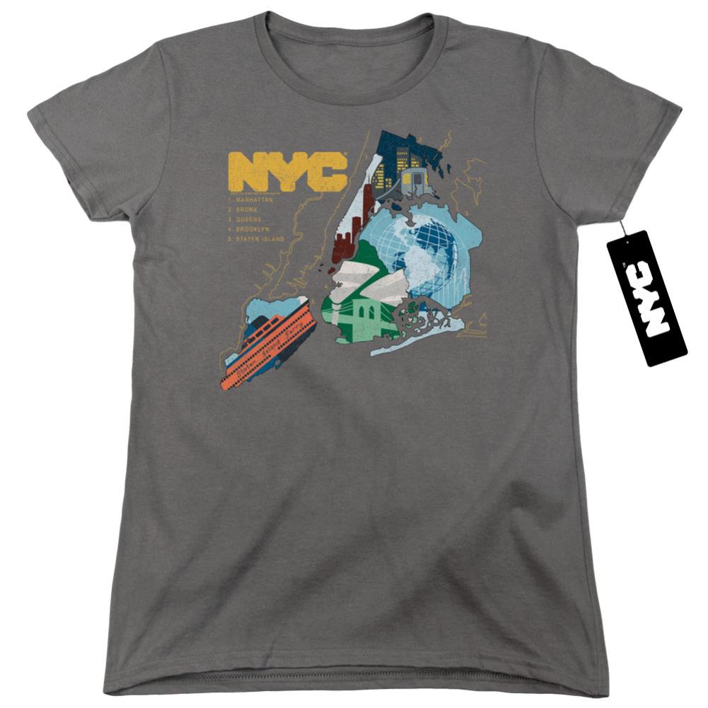 New York City Five Boroughs Women's 18/1 Cotton Short-Sleeve T-Shirt
