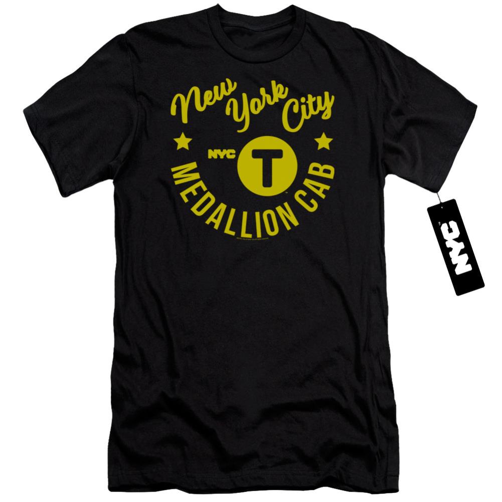 New York City NYC Hipster Taxi Tee Men's Ultra-Soft 30/1 Cotton Slim Short-Sleeve T-Shirt