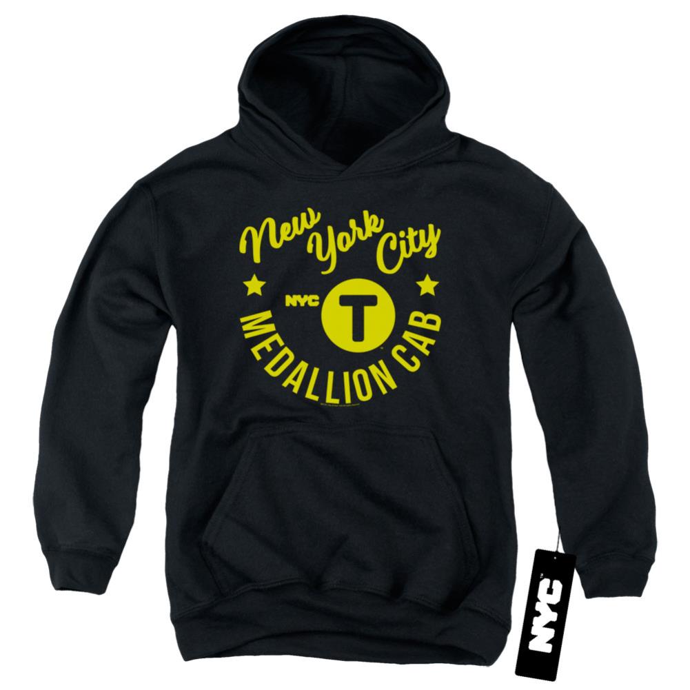 New York City NYC Hipster Taxi Tee Youth Cotton Poly Pull-Over Hoodie