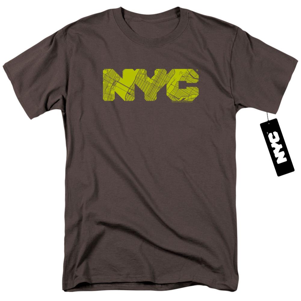 New York City NYC Map Fill Men's 18/1 Cotton Short-Sleeve T-Shirt