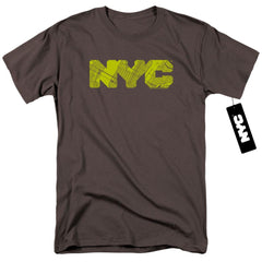 New York City NYC Map Fill Men's 18/1 Cotton Short-Sleeve T-Shirt