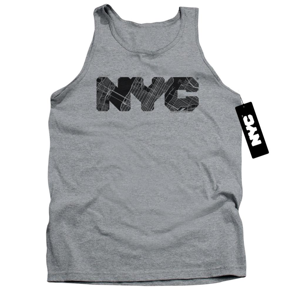 New York City NYC Map Fill Men's 18/1 Cotton Tank Top