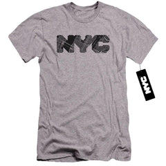 New York City NYC Map Fill Men's Ultra-Soft 30/1 Cotton Slim Short-Sleeve T-Shirt
