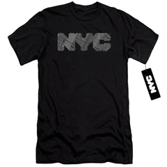New York City NYC Map Fill Men's Ultra-Soft 30/1 Cotton Slim Short-Sleeve T-Shirt