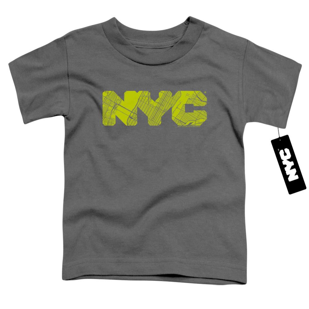 New York City NYC Map Fill Toddler 18/1 Cotton Short-Sleeve T-Shirt