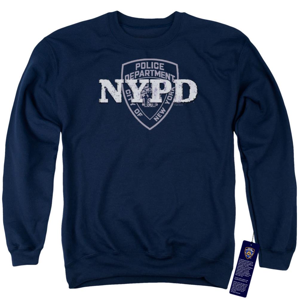 New York City NYPD Men's Crewneck 50 50 Poly Long-Sleeve T-Shirt