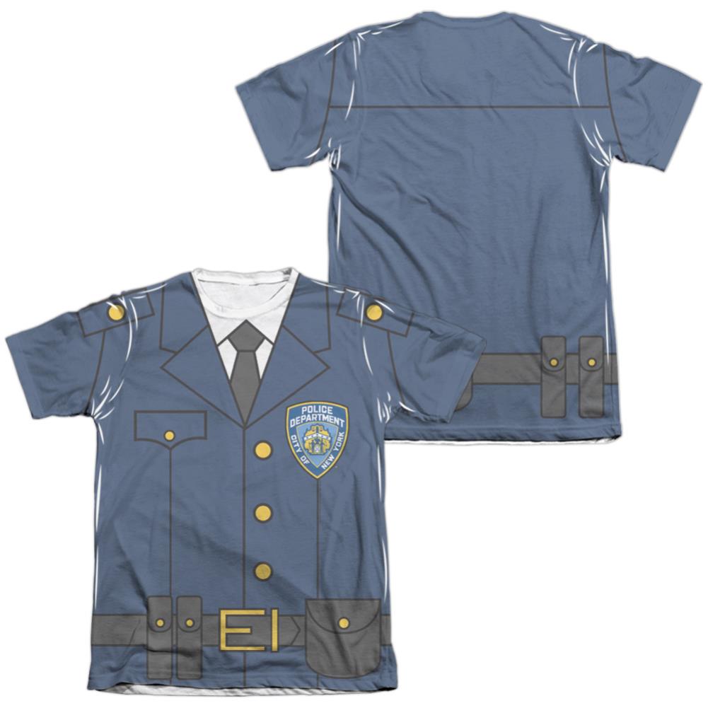 New York City Police Uniform (Front/Back Print) Men's Regular Fit Poly Cotton Short-Sleeve T-Shirt