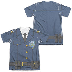 New York City Police Uniform (Front/Back Print) Men's Regular Fit Poly Cotton Short-Sleeve T-Shirt