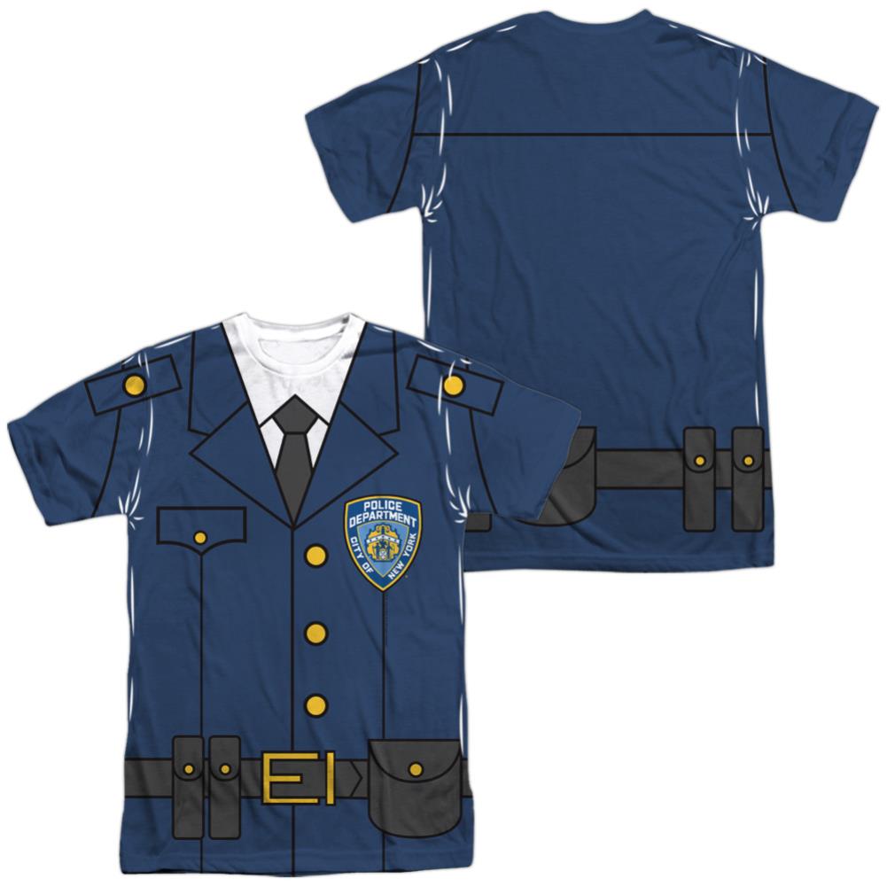 New York City Police Uniform (Front/Back Print) Men's Regular Fit Polyester Short-Sleeve T-Shirt