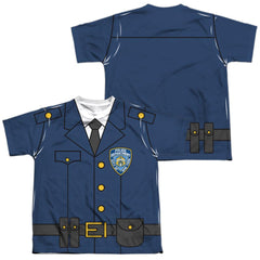 New York City Police Uniform (Front/Back Print) Youth Regular Fit Poly Short-Sleeve T-Shirt