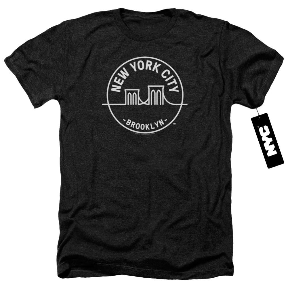 New York City See NYC Brooklyn Men's 30/1 Heather 60 40 Poly Short-Sleeve T-Shirt