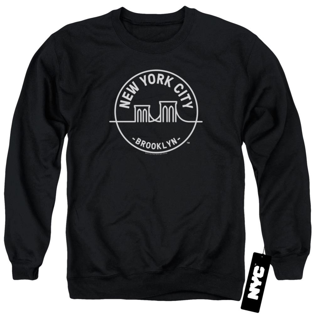 New York City See NYC Brooklyn Men's Crewneck 50 50 Poly Long-Sleeve T-Shirt