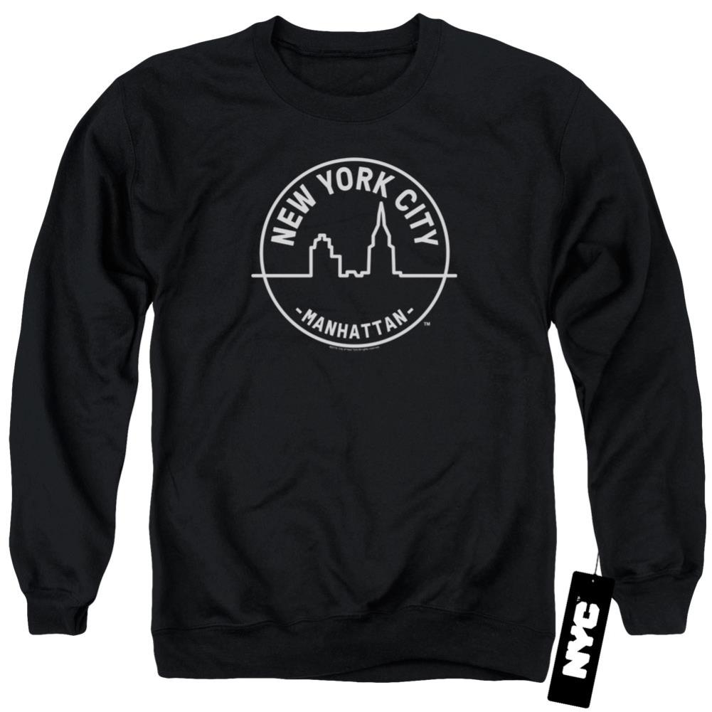New York City See NYC Manhattan Men's Crewneck 50 50 Poly Long-Sleeve T-Shirt