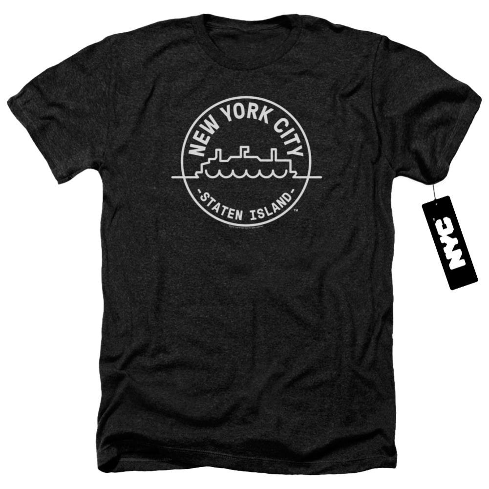 New York City See NYC Staten Island Men's 30/1 Heather 60 40 Poly Short-Sleeve T-Shirt
