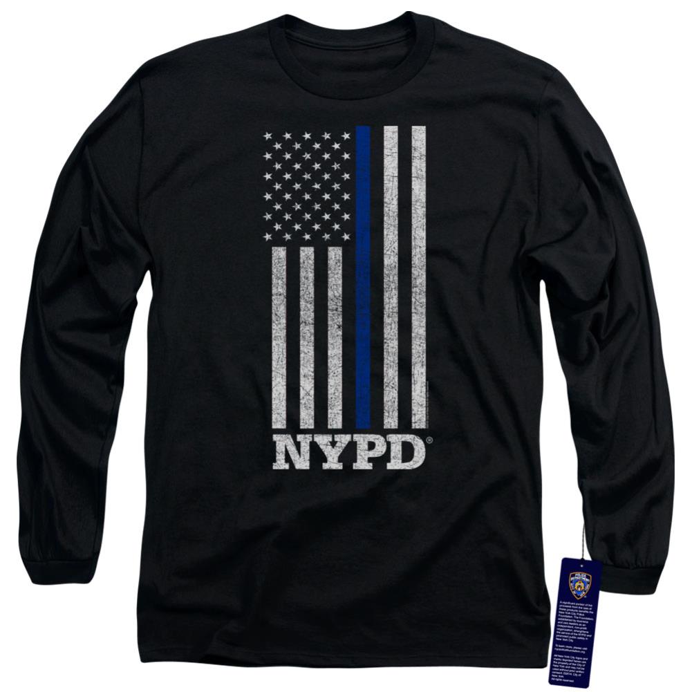 New York City Thin Blue Line Men's 18/1 Cotton Long-Sleeve T-Shirt