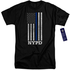 New York City Thin Blue Line Men's 18/1 Tall Cotton Short-Sleeve T-Shirt