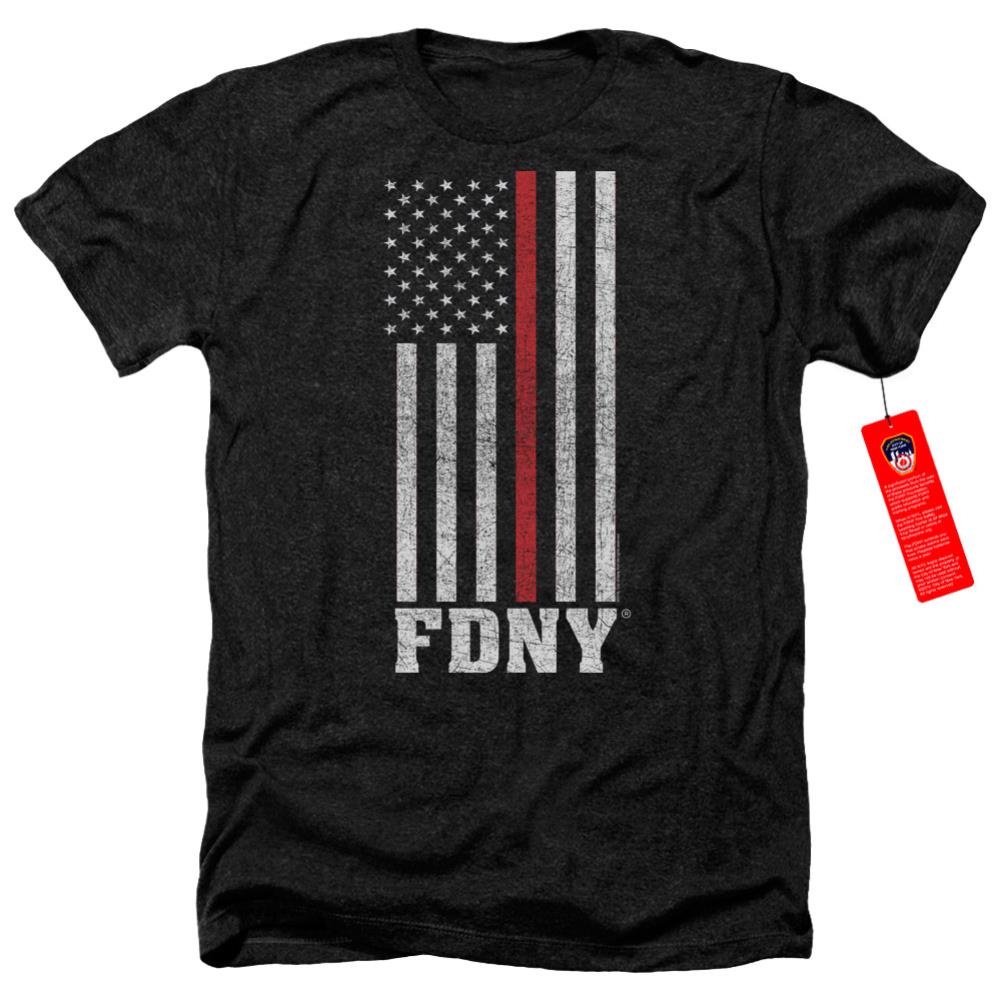 New York City Thin Red Line Men's 30/1 Heather 60 40 Poly Short-Sleeve T-Shirt