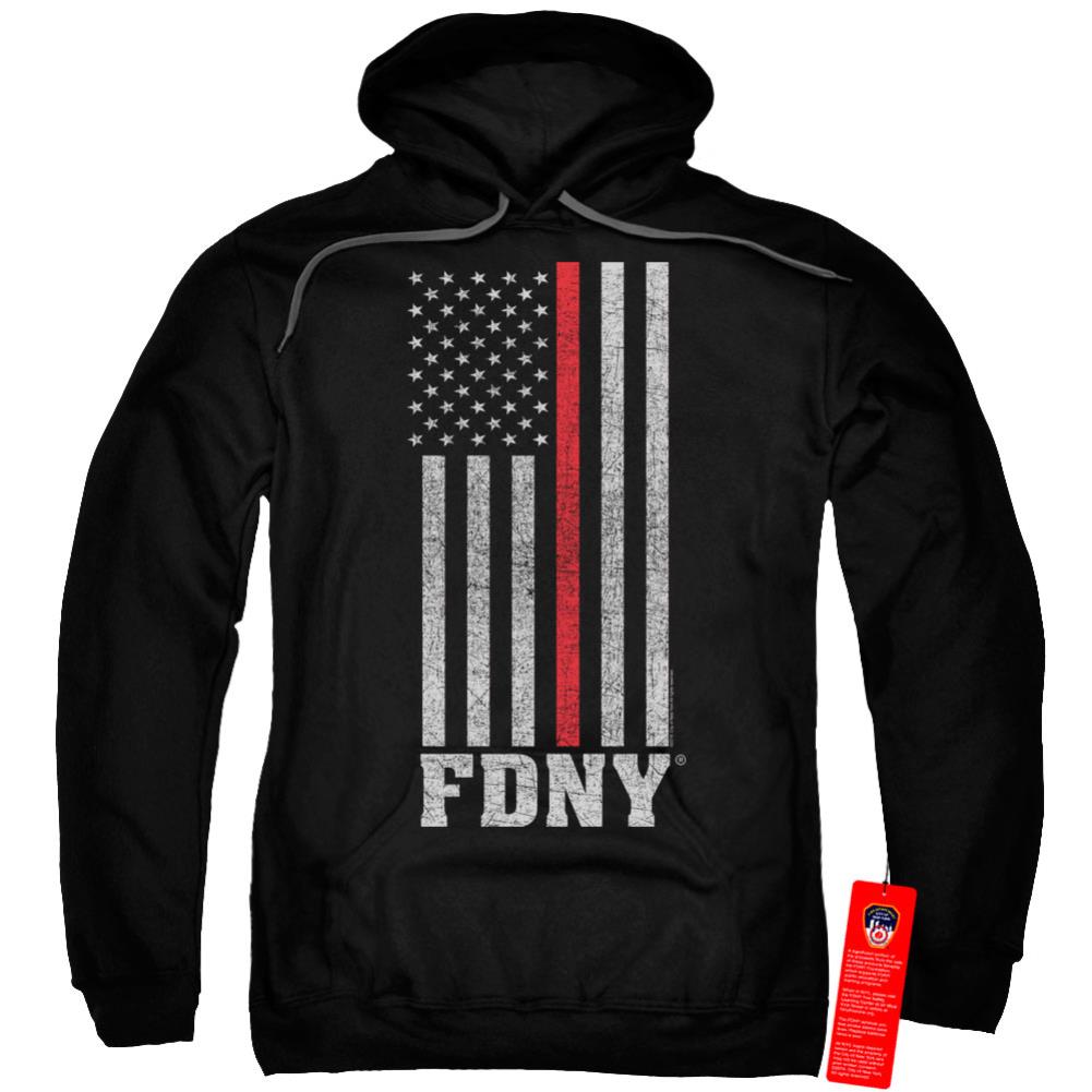 New York City Thin Red Line Men's Pull-Over 75 25 Poly Hoodie
