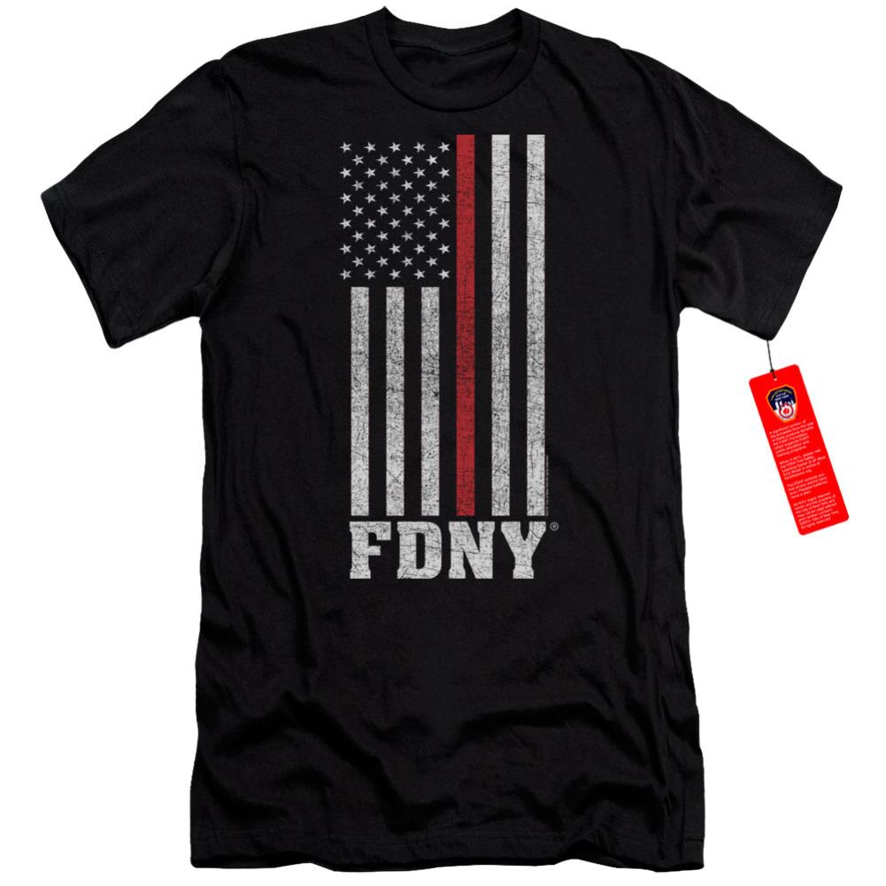 New York City Thin Red Line Men's Ultra-Soft 30/1 Cotton Slim Short-Sleeve T-Shirt