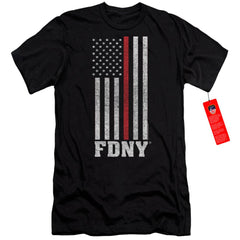 New York City Thin Red Line Men's Ultra-Soft 30/1 Cotton Slim Short-Sleeve T-Shirt
