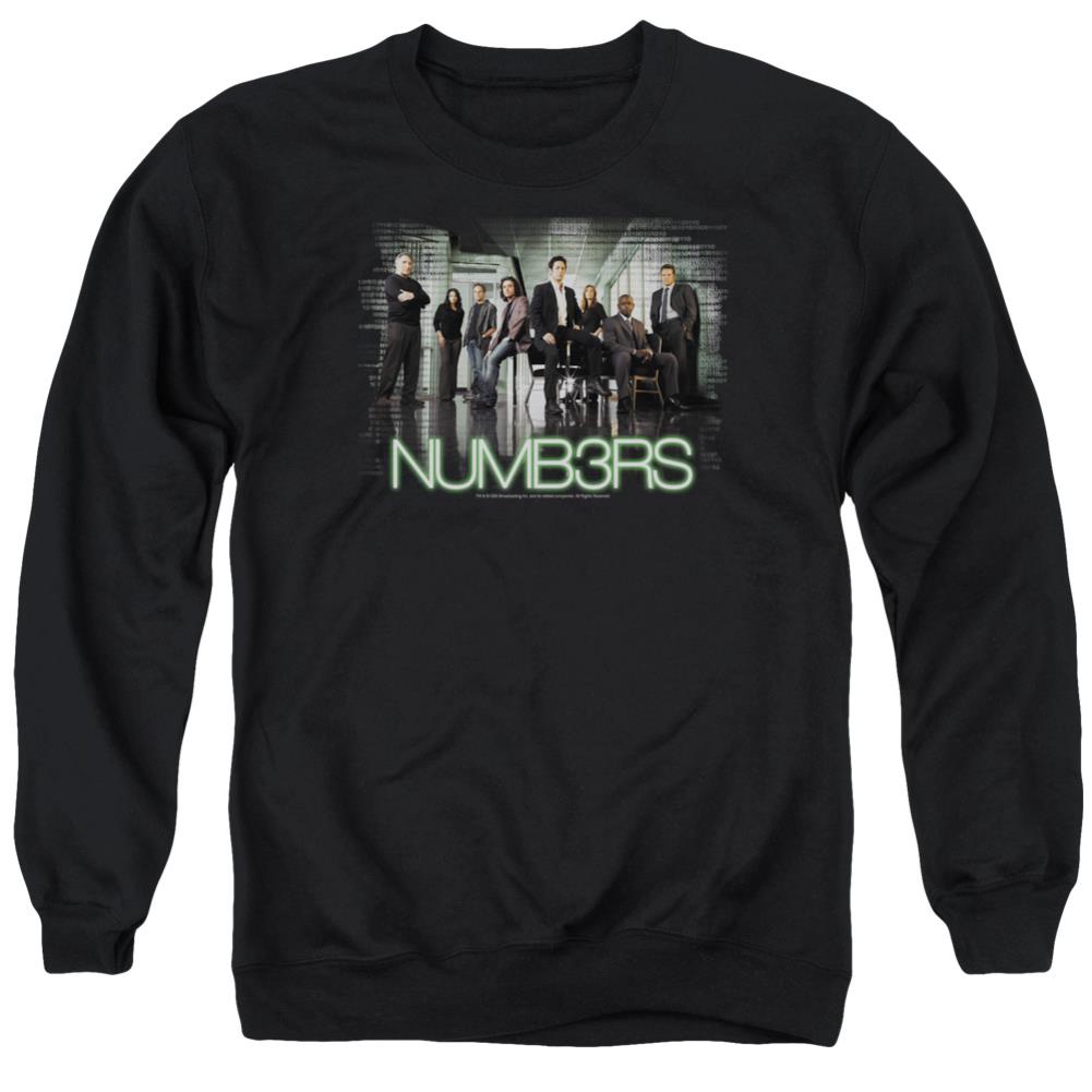 Numb3Rs Numbers Cast Men's Crewneck 50 50 Poly Long-Sleeve T-Shirt