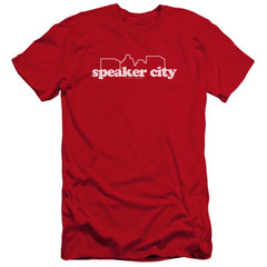 Old School Speaker City Logo Men's Ultra-Soft 30/1 Cotton Slim Short-Sleeve T-Shirt