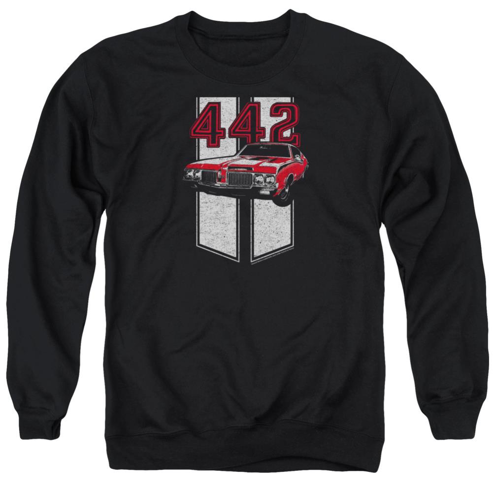 Oldsmobile 442 Men's Crewneck 50 50 Poly Long-Sleeve T-Shirt