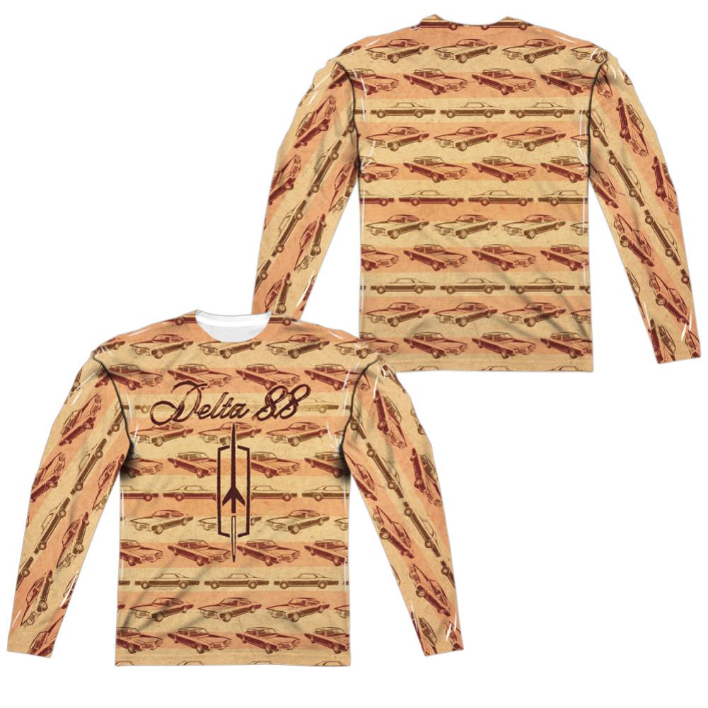Oldsmobile Delta 88 (Front/Back Print) Men's Regular Fit Polyester Long-Sleeve T-Shirt