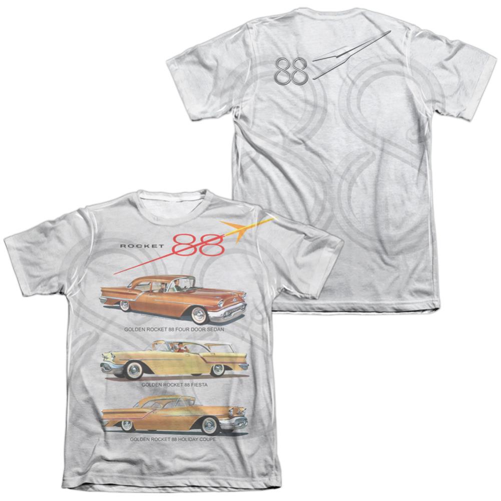 Oldsmobile Rocket Line (Front/Back Print) Men's Regular Fit Poly Cotton Short-Sleeve T-Shirt