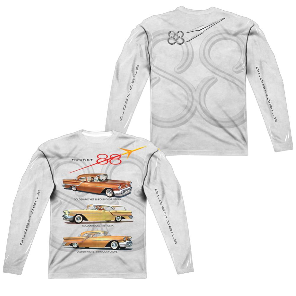 Oldsmobile Rocket Line (Front/Back Print) Men's Regular Fit Polyester Long-Sleeve T-Shirt